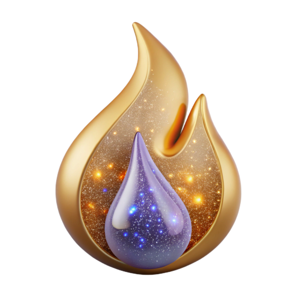extraordinary artistic Simple Flame Icon with Transparent Background Cutout high resolution png