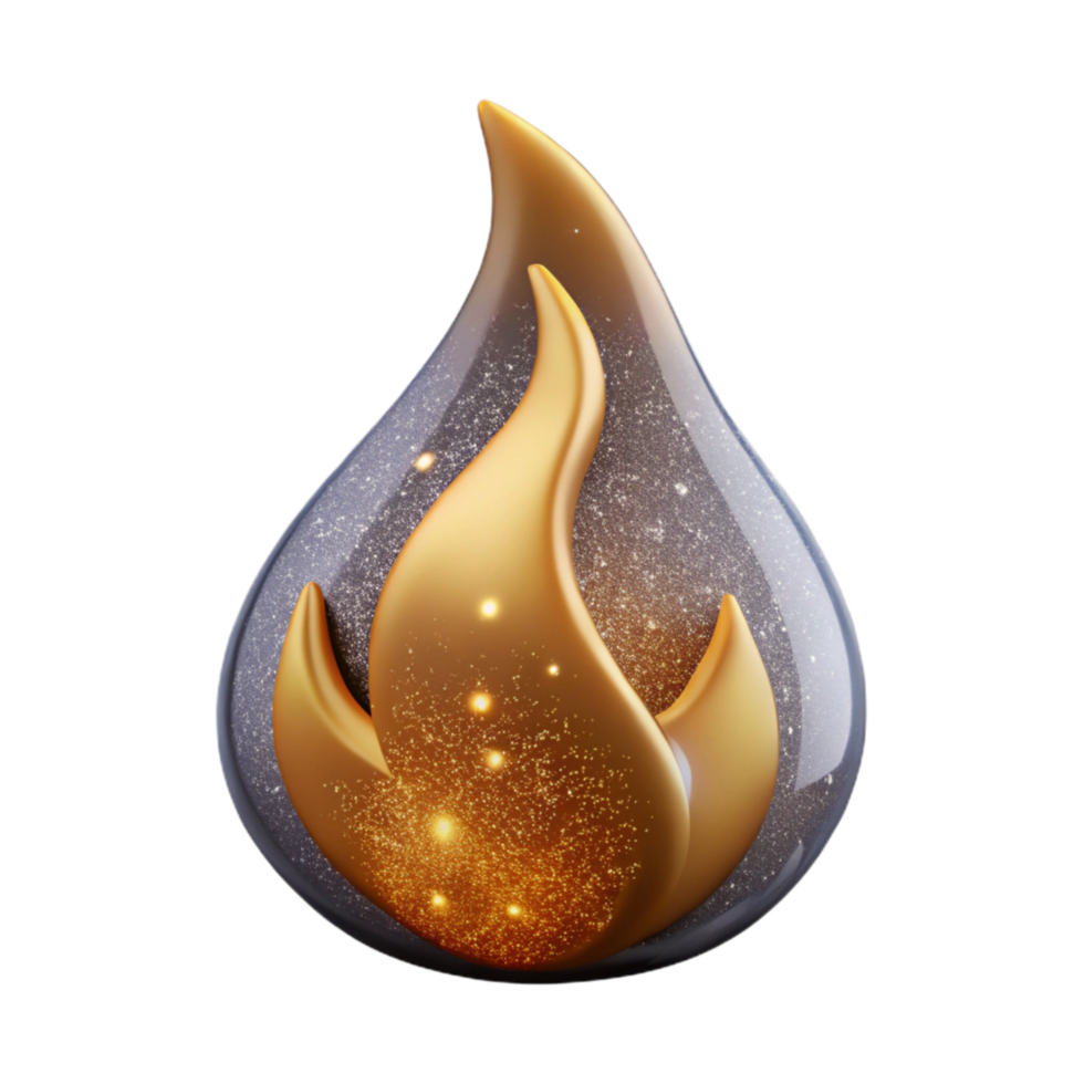 magnificent artistic Simple Flame Icon with Transparent Background Cutout exclusive png