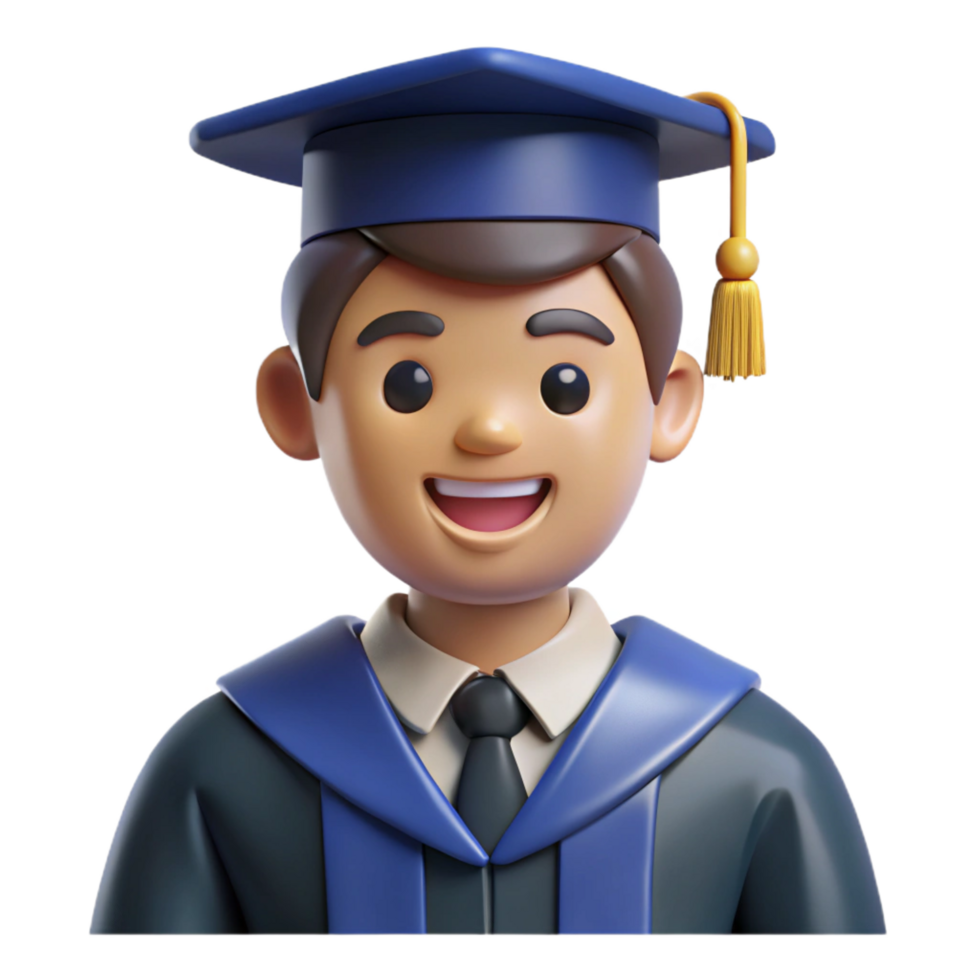 extraordinary rustic Graduate student in cap and gown, premium png
