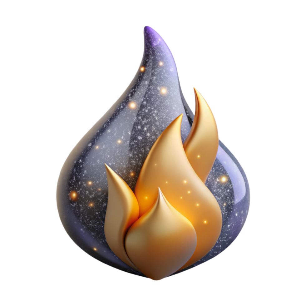 stunning abstract Simple Flame Icon with Transparent Background Cutout high resolution png