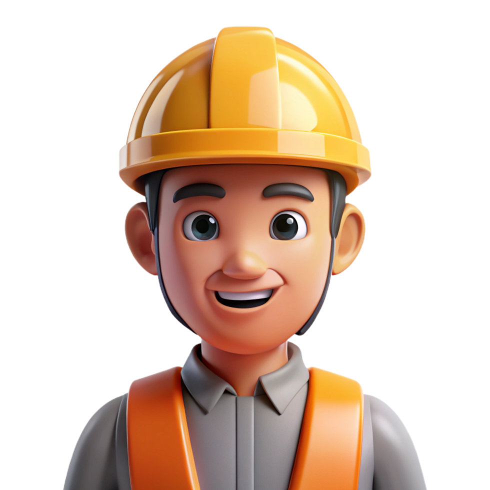 dramatic classic Construction worker with hard hat, 4K png