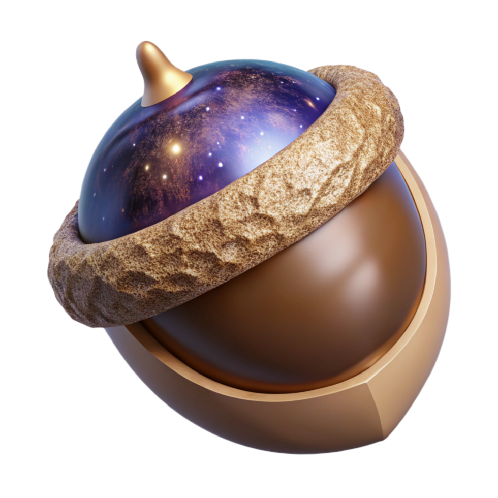 elegant traditional Single Acorn Top View Isolated Element png