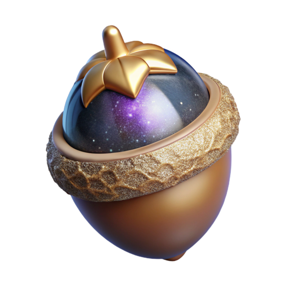 stunning classic Single Acorn Top View Isolated Element high resolution png