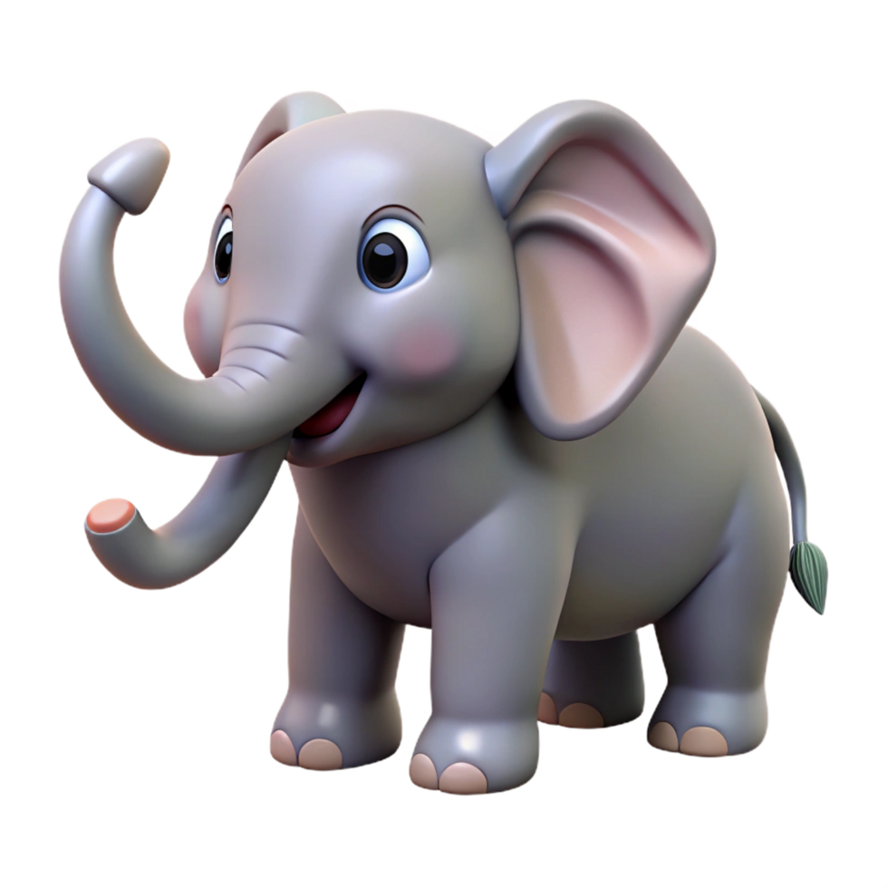 impressive abstract Elephant with raised trunk, high quality png