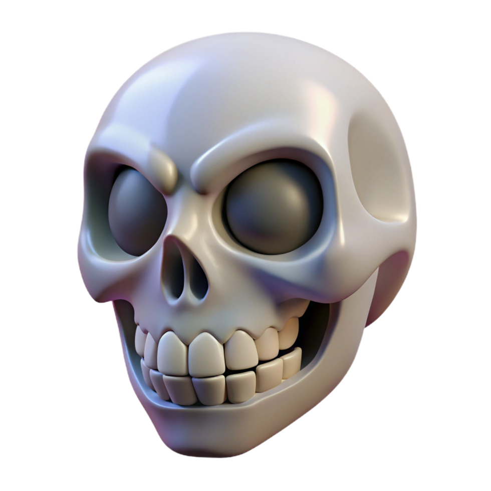 serene contemporary Skull with menacing grin, detailed png