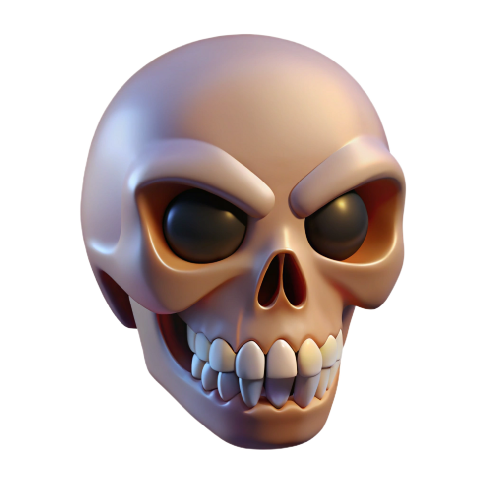dramatic rustic Skull with menacing grin, premium png