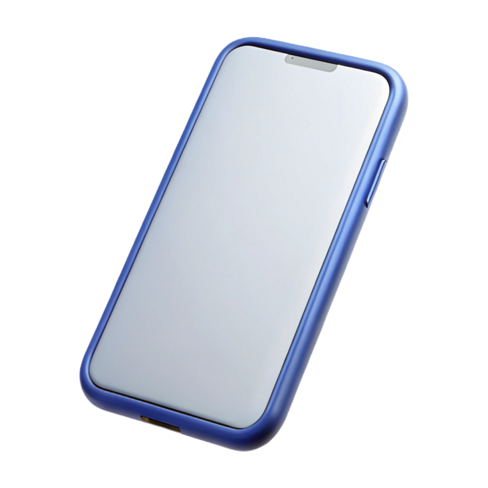 serene creative Smartphone with blank screen, premium png