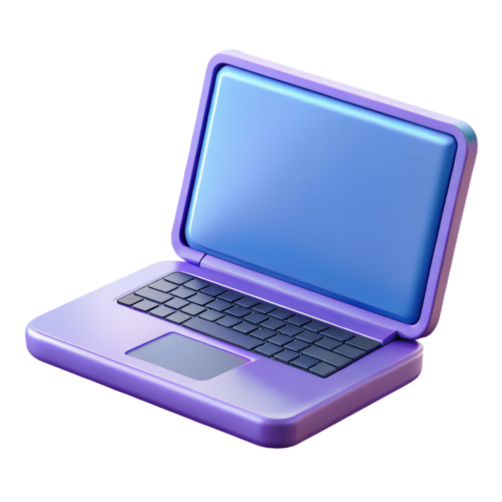 vibrant rustic Laptop with open lid, genuine png