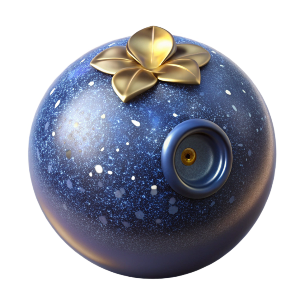 serene artistic Single Blueberry Front View Transparent Background original png