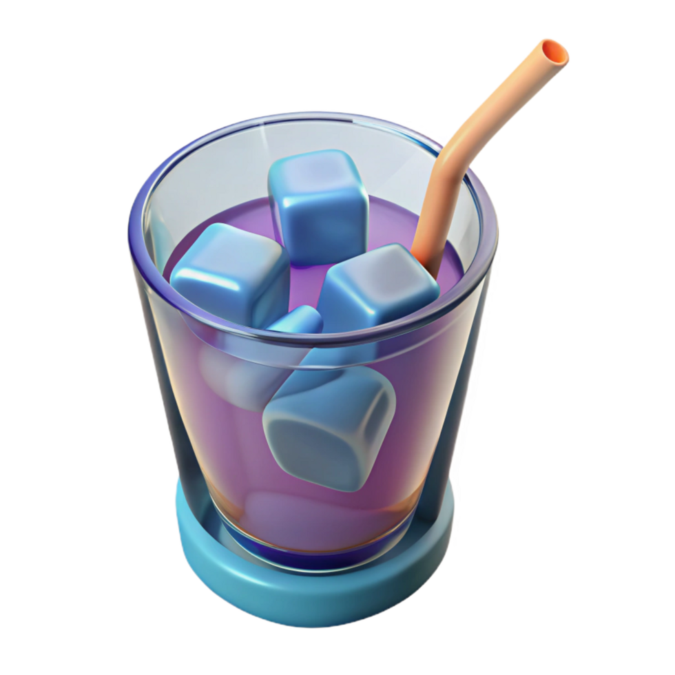 magnificent minimalist Drink with ice cubes, high resolution png