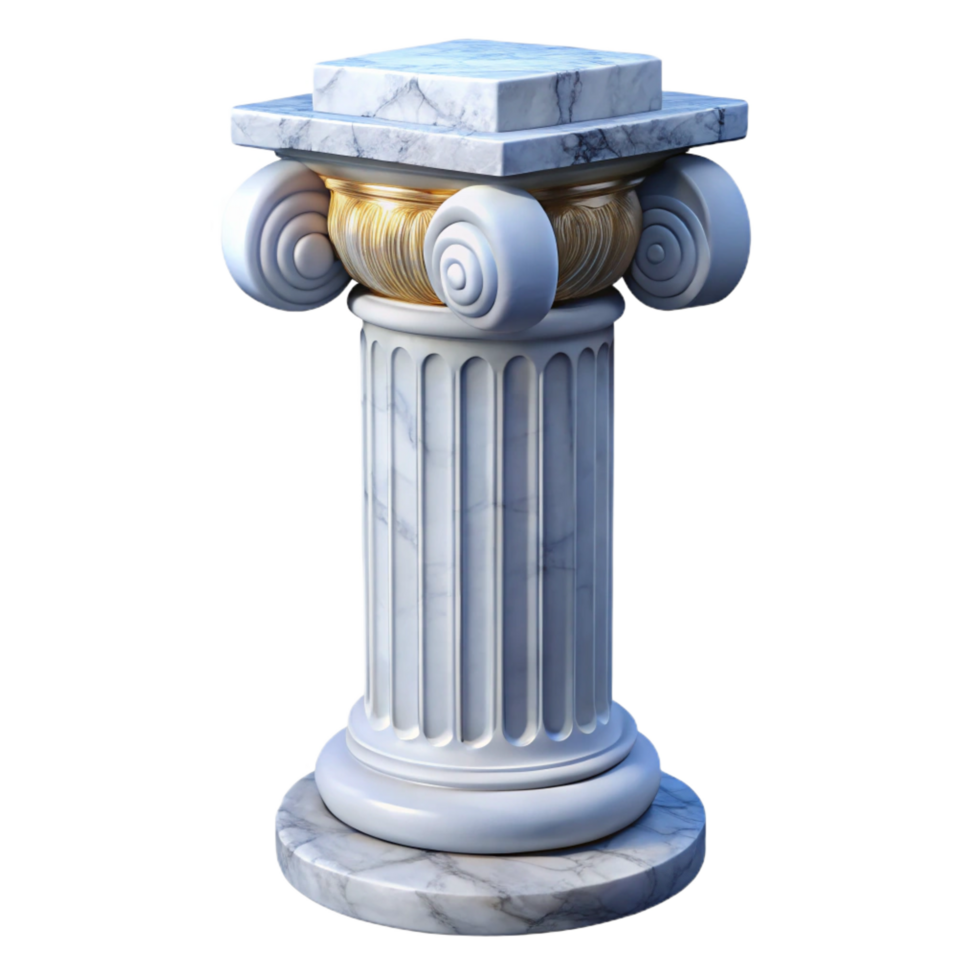 dramatic classic Roman column, marble, Corinthian style exclusive png