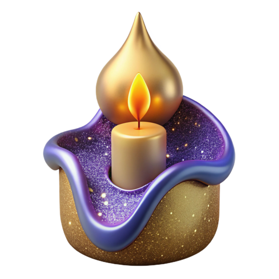 vibrant minimalist Single Candle Flame Cutout professional png
