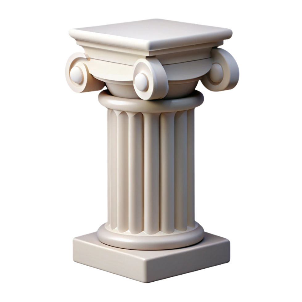 elegant rustic Column capital, Ionic order, classical architecture authentic png