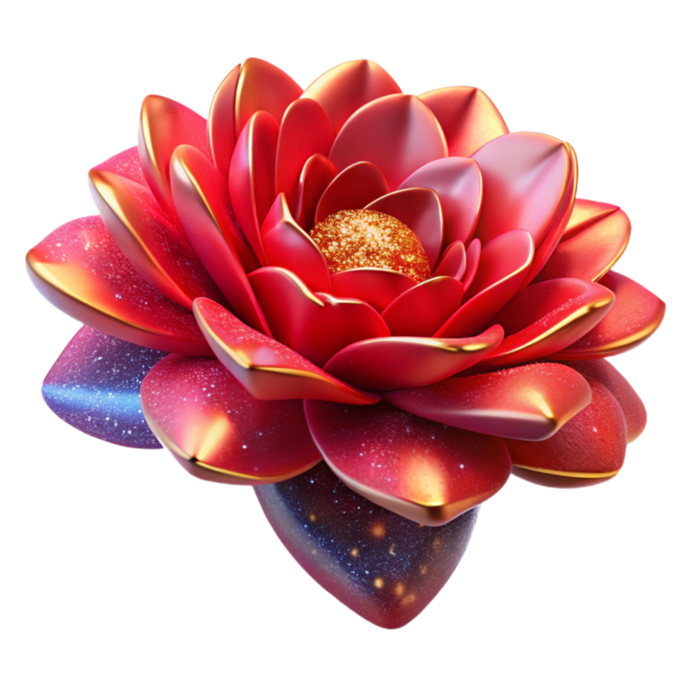 impressive creative Single Carnation Flower with Red Petals Cutout detailed png