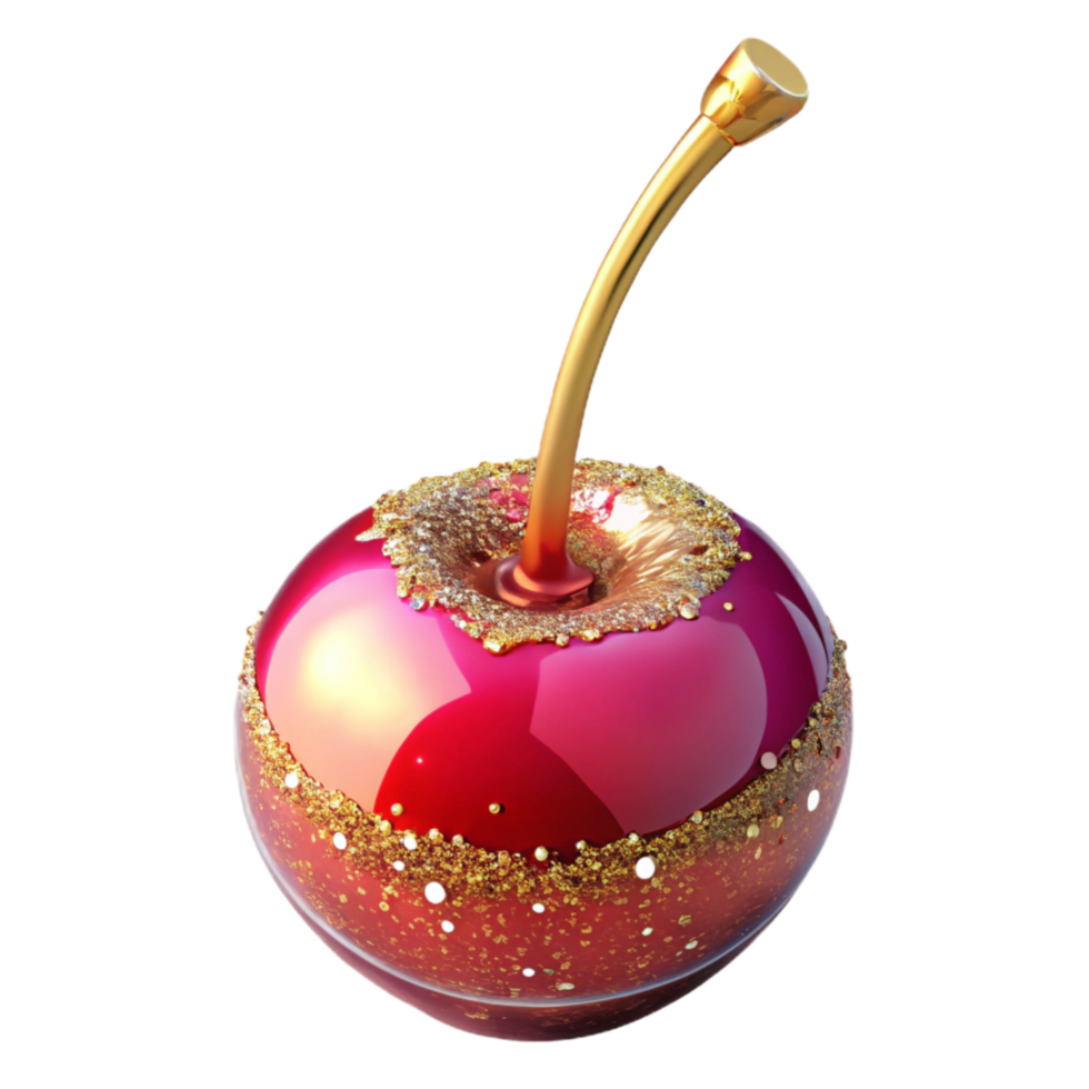 wonderful rustic Single Cherry Red with Stem Transparent original png