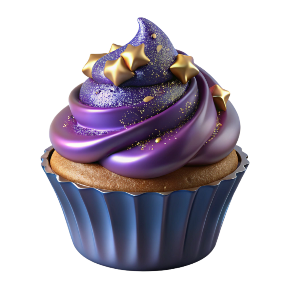 impressive traditional Single Cupcake with Sprinkles Transparent Background detailed png