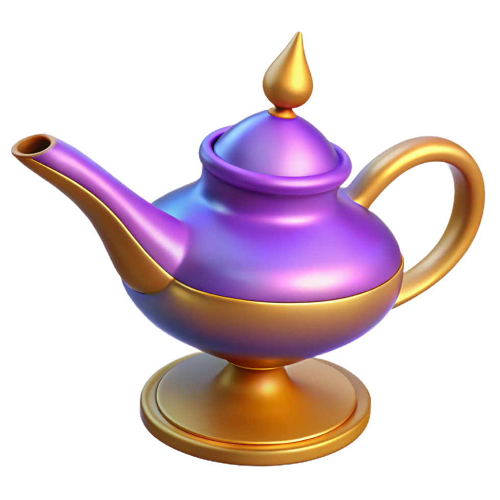 extraordinary artistic A magic lamp, genie lamp 4K png