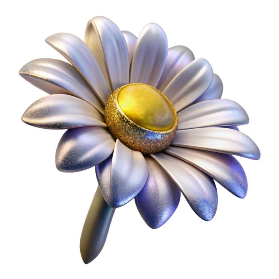 wonderful vintage Single Daisy Flower Side View Transparent Background authentic png