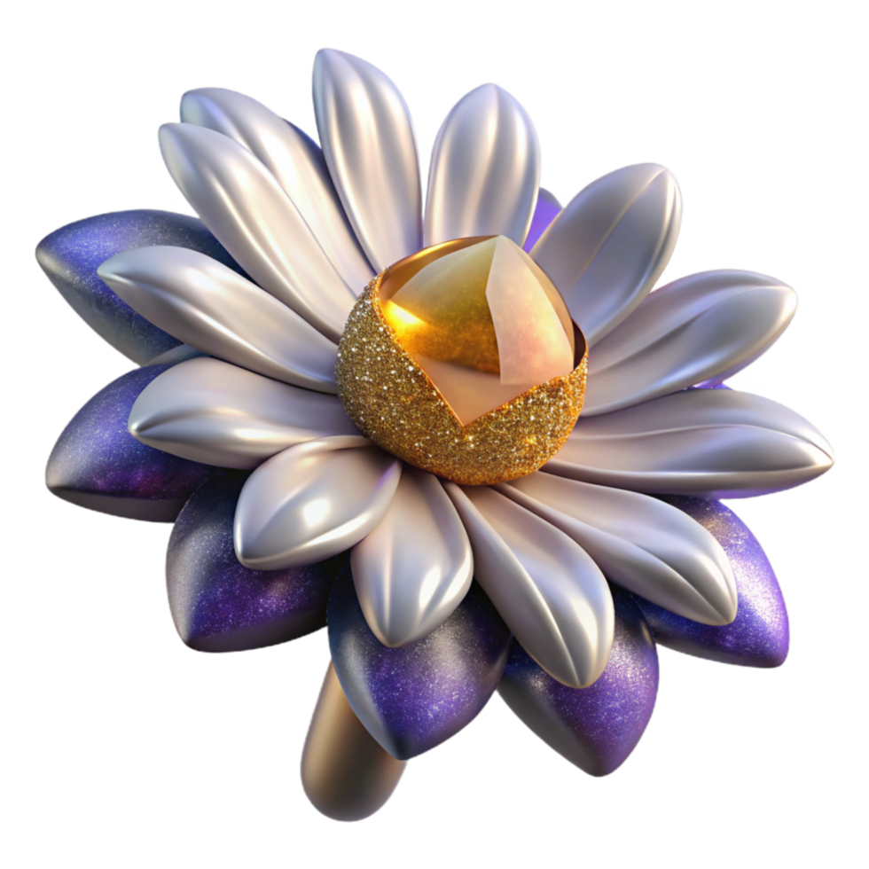 dramatic artistic Single Daisy Flower Side View Transparent Background detailed png