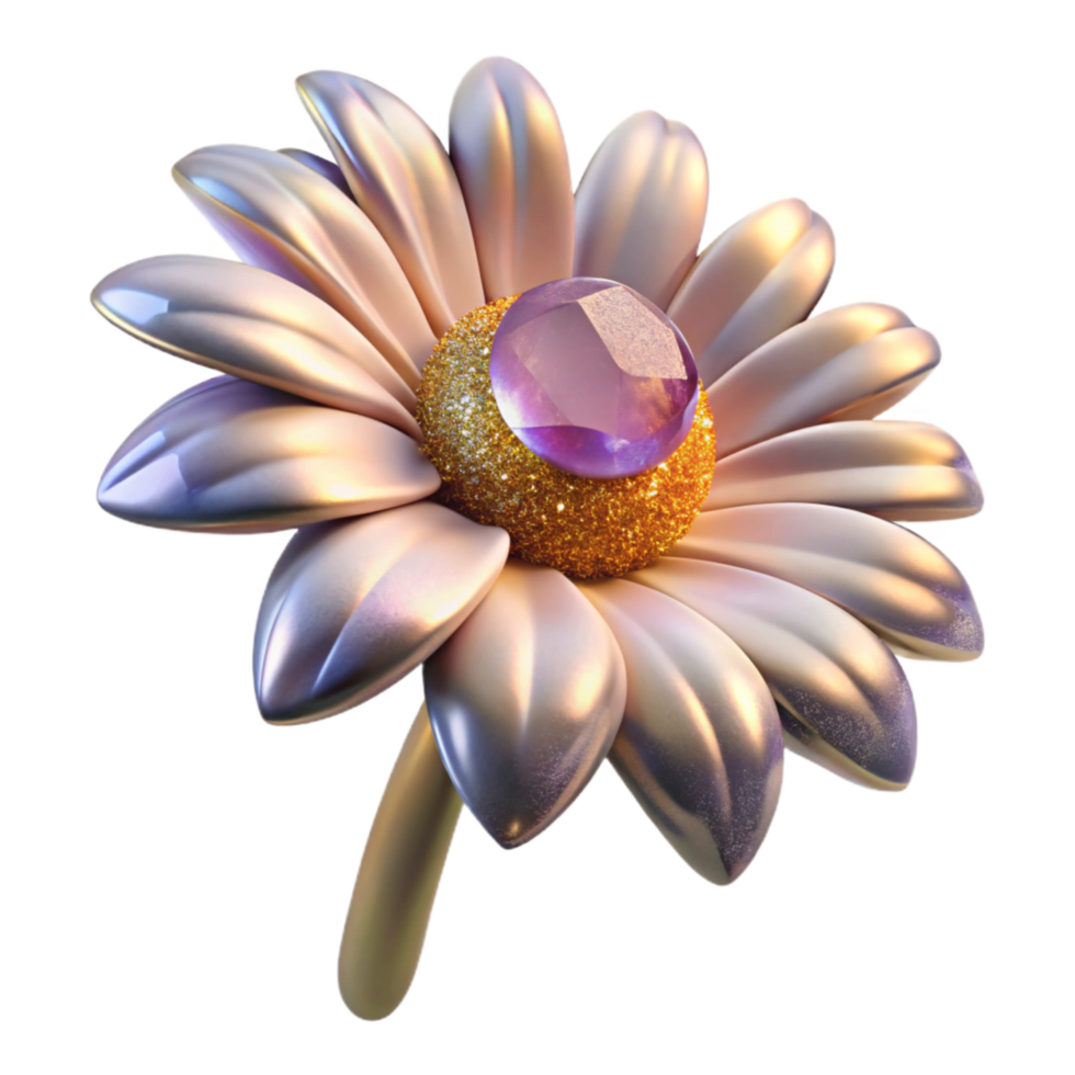 magnificent creative Single Daisy Flower Side View Transparent Background premium png