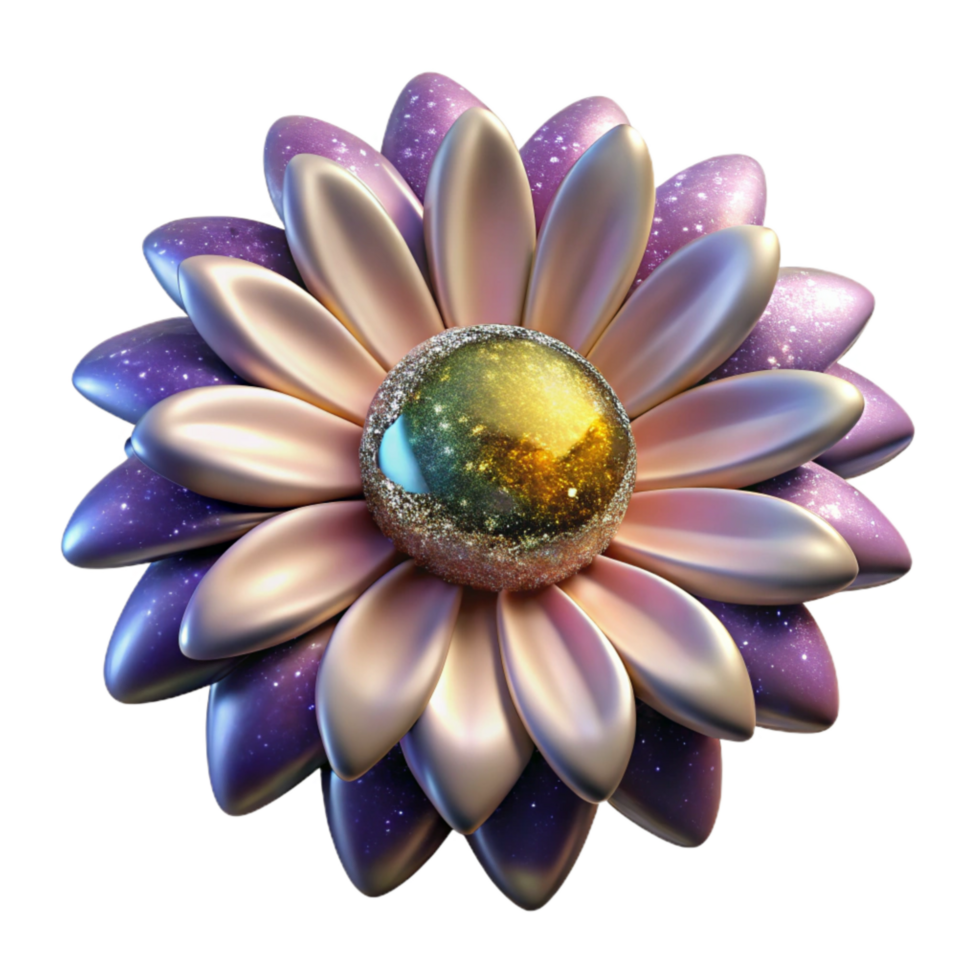 beautiful modern Single Daisy Front View Isolated on Transparent Background high resolution png