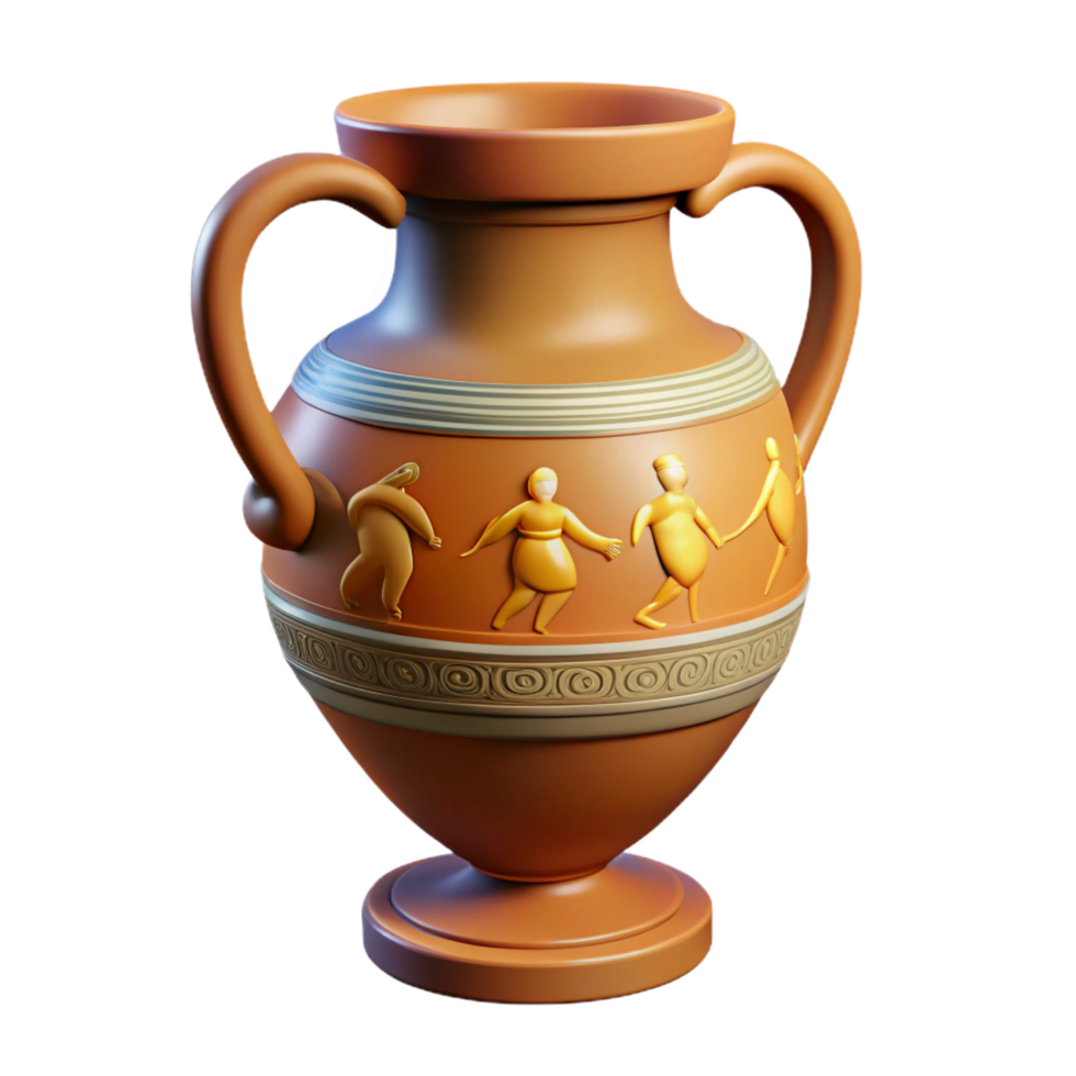 beautiful abstract An ancient Greek vase, decorated with mythological figures 4K png