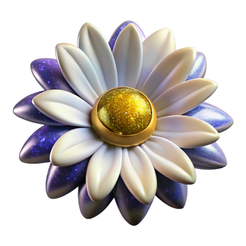 beautiful creative Single Daisy Front View Isolated on Transparent Background exclusive png