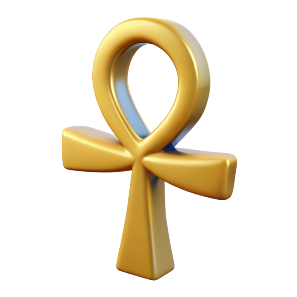 elegant vintage Ankh, Egyptian symbol of life premium png