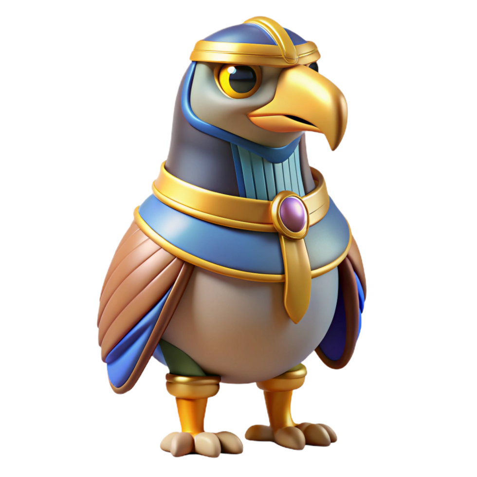 elegant artistic Horus, Egyptian falcon god 4K png