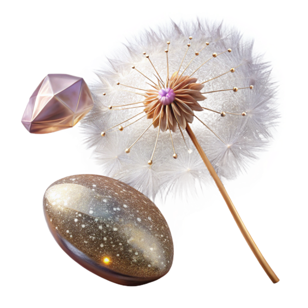 magnificent rustic Single Dandelion Seed Floating Cutout Transparent Background exclusive png