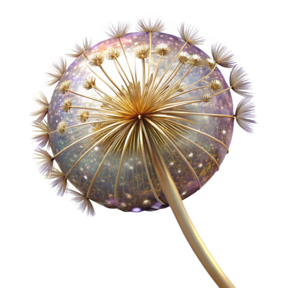 beautiful contemporary Single Dandelion Seed Head Isolated genuine png