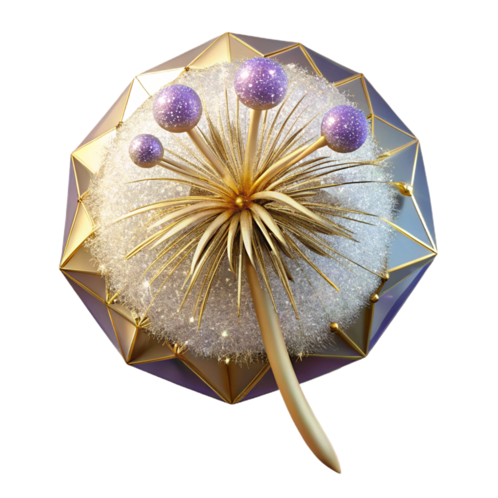 elegant modern Single Dandelion Seed Head Isolated high quality png