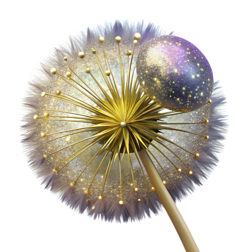 magnificent classic Single Dandelion Seedhead Isolated Transparent Background genuine png