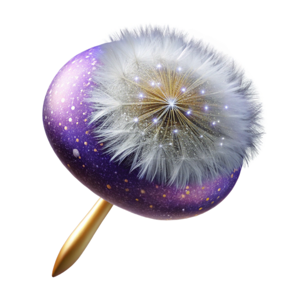 magnificent traditional Single Dandelion Seed with Fluffy White Head Isolated authentic png