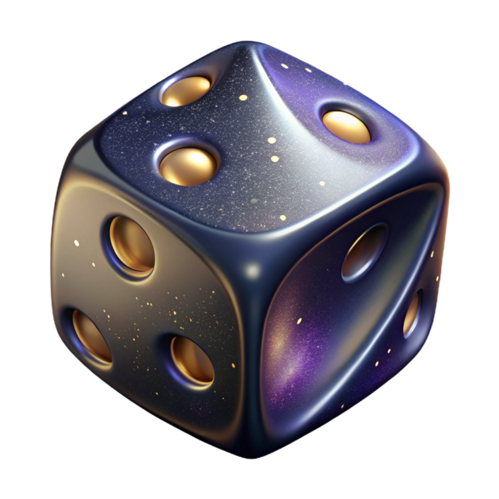 elegant modern Single Dice Showing Six Isolated Element original png
