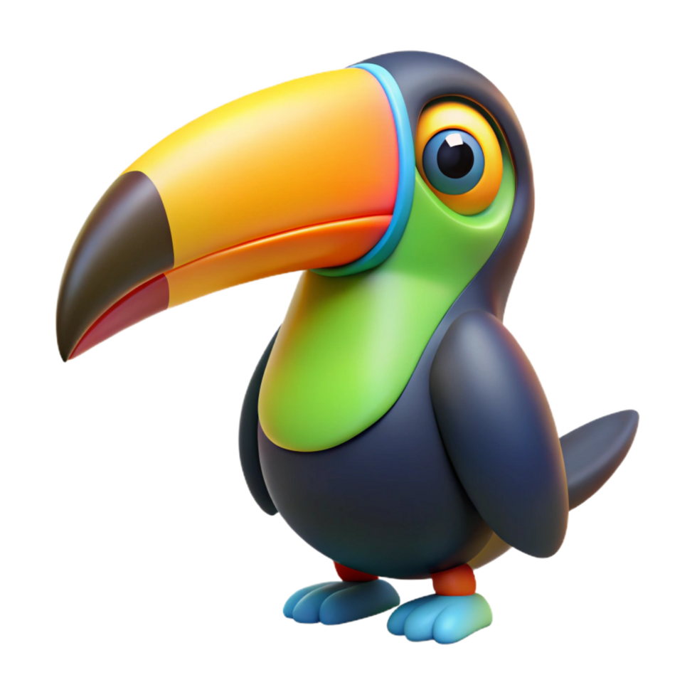 beautiful modern A colorful toucan with a large beak high quality png