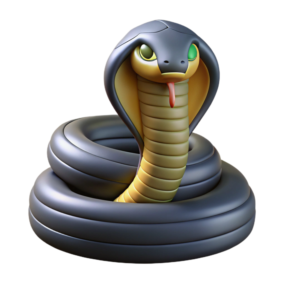 extraordinary classic A coiled king cobra with hood extended genuine png