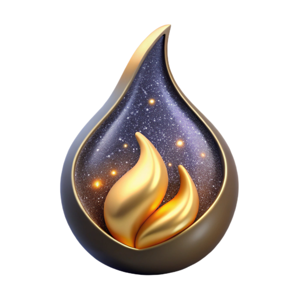 wonderful minimalist Single Flame Icon Isolated professional png