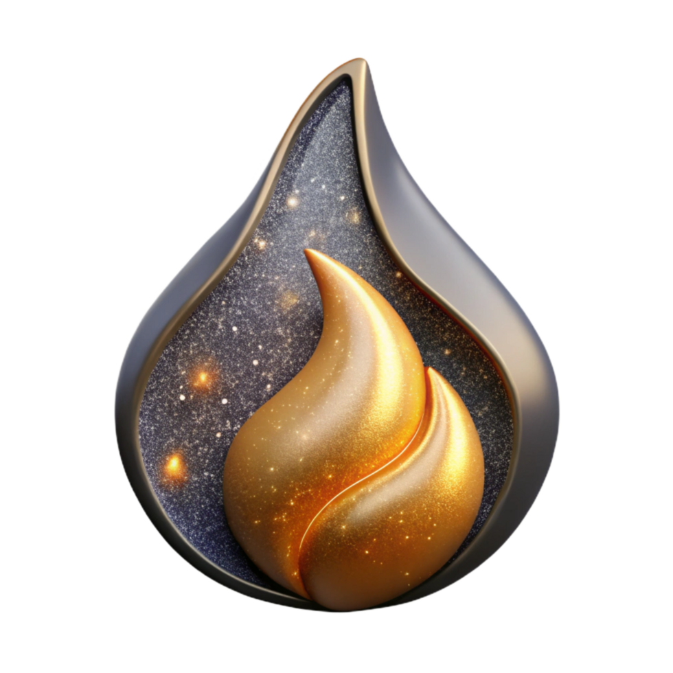 magnificent modern Single Flame Icon with Gradient Cutout professional png
