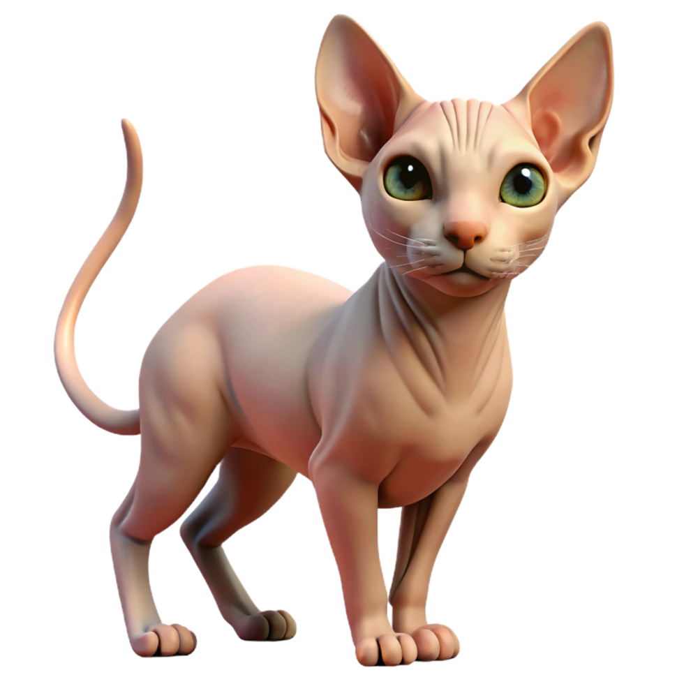 magnificent vintage A Sphynx cat with no fur premium png