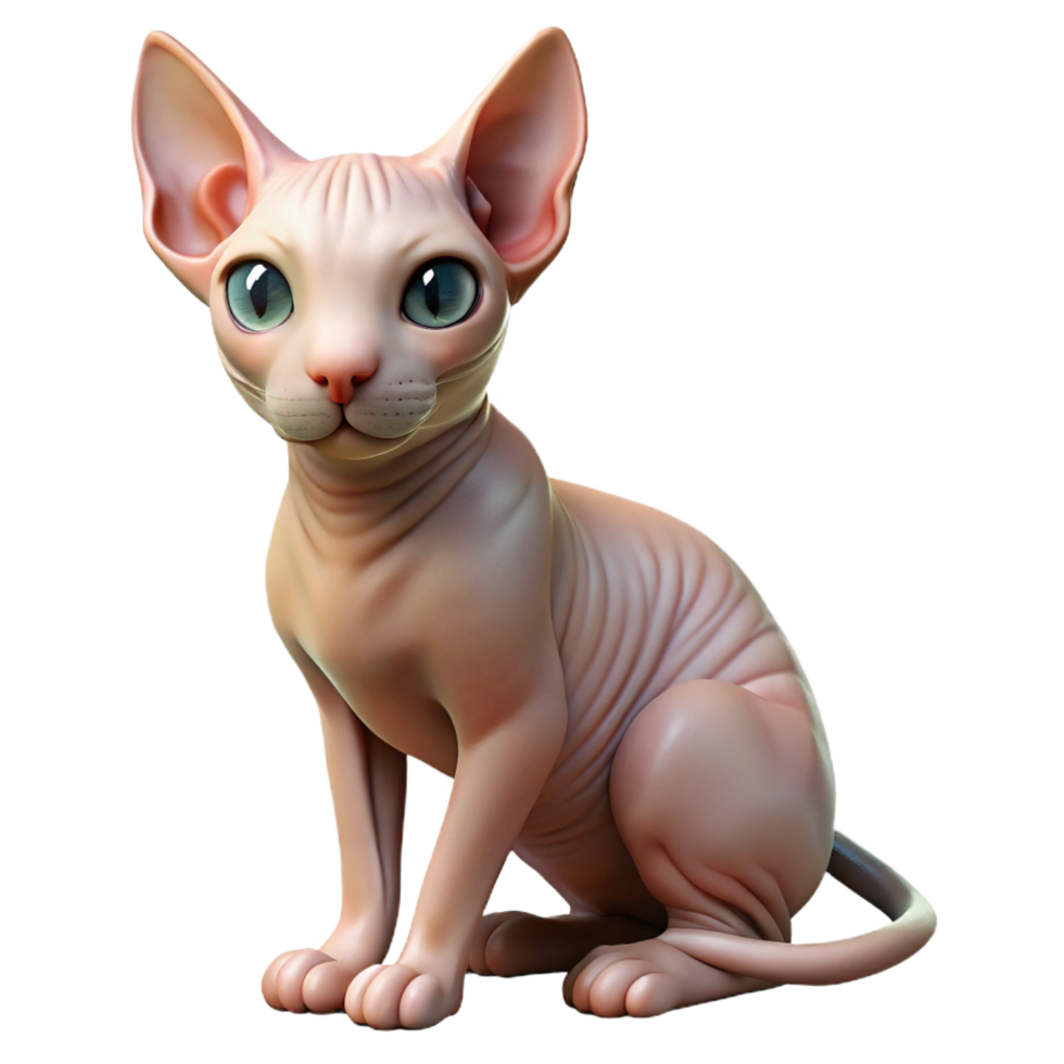 wonderful rustic A Sphynx cat with no fur authentic png
