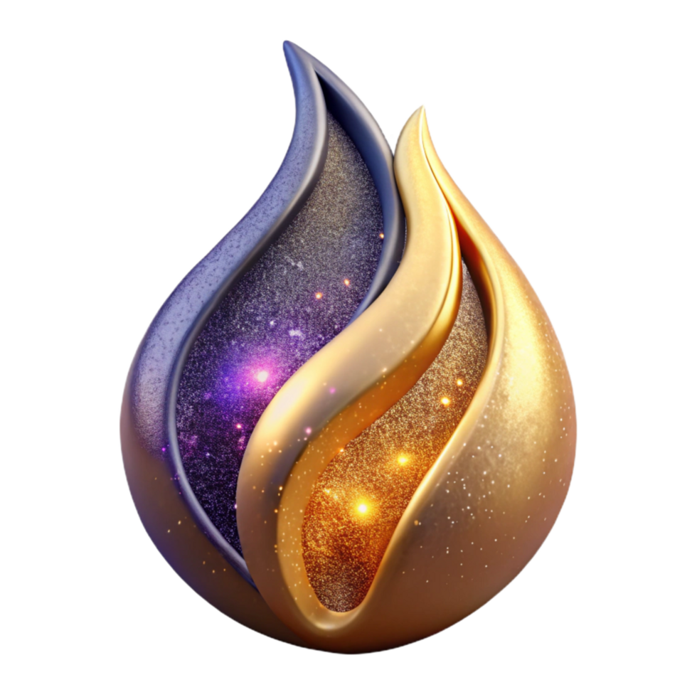serene vintage Single Flame Symbol with Gradient and Texture Cutout high resolution png