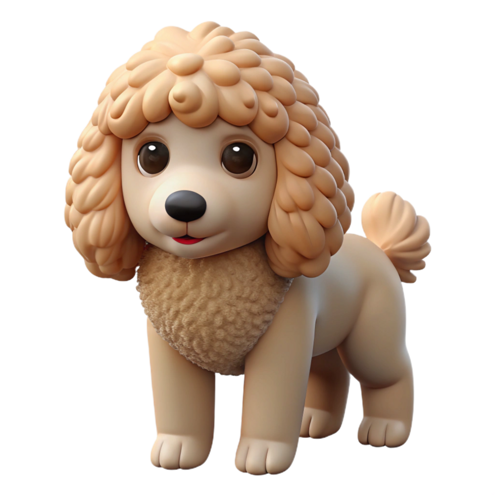 magnificent contemporary A Poodle dog with curly fur authentic png