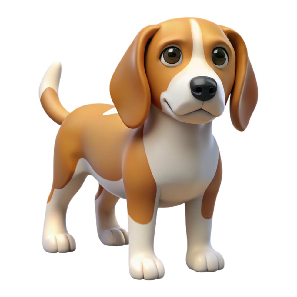 impressive minimalist A Beagle dog with floppy ears high quality png