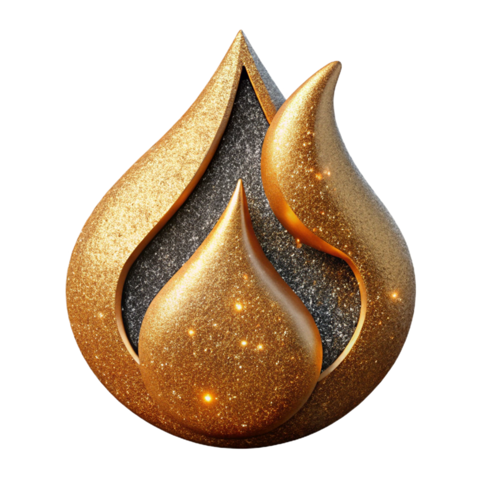 extraordinary creative Single Flame Icon with Gradient Cutout original png