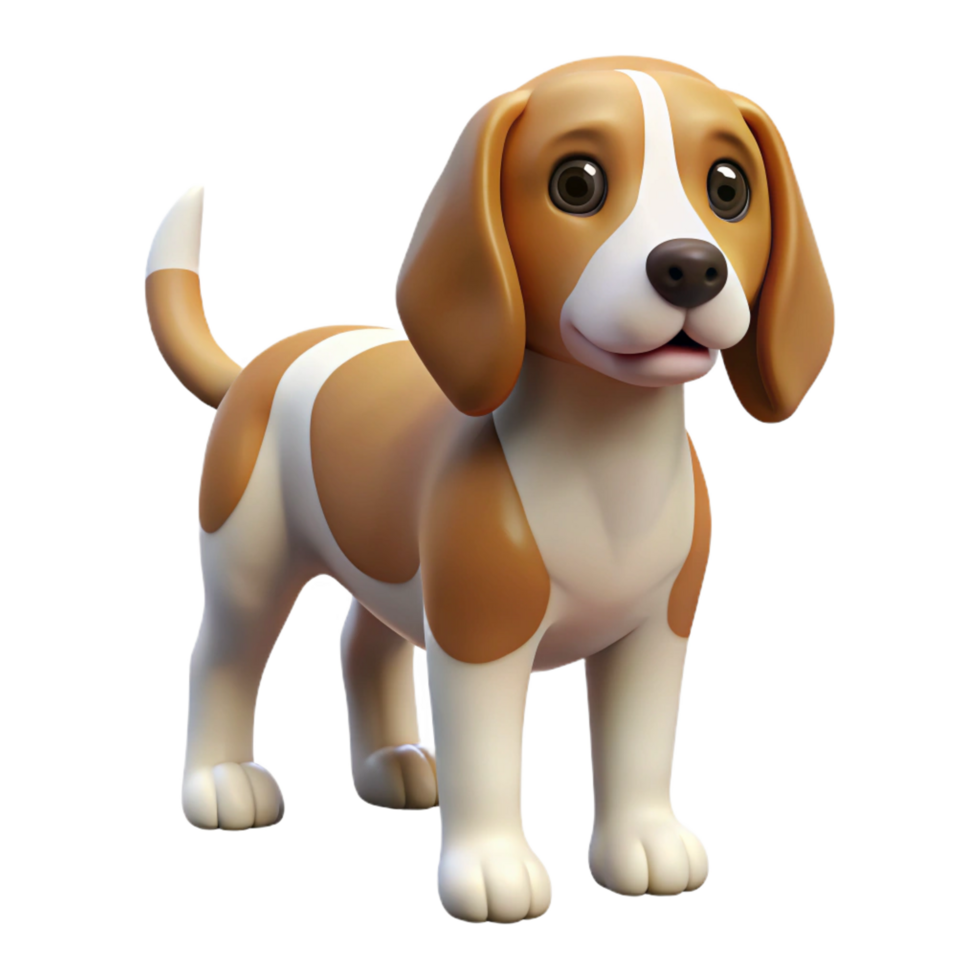 elegant abstract A Beagle dog with floppy ears detailed png