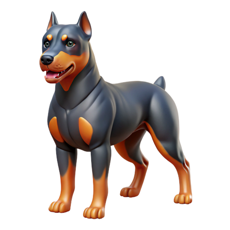 beautiful creative A Rottweiler dog with a muscular build detailed png