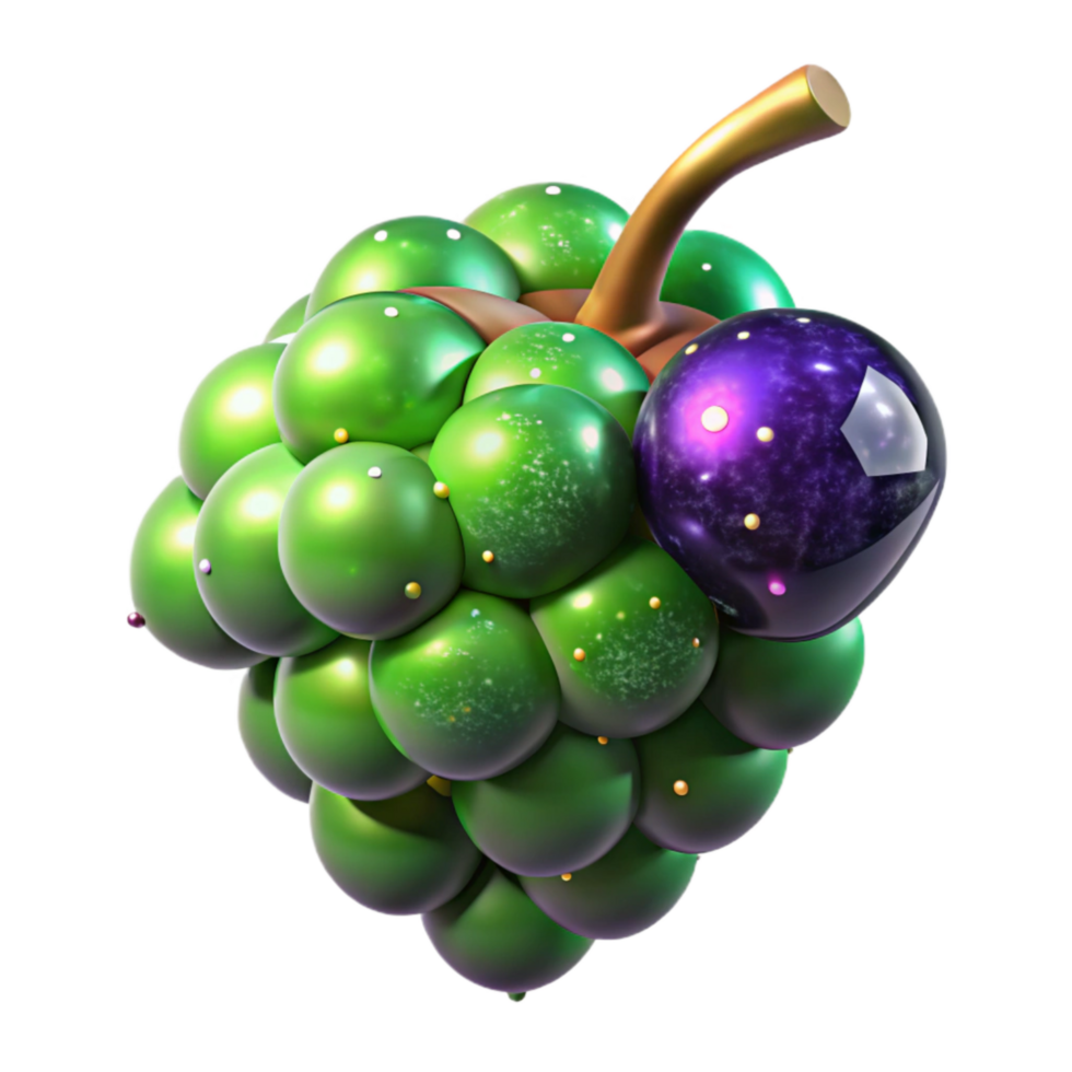 elegant artistic Single Grape Green and Ripe Isolated Element high resolution png