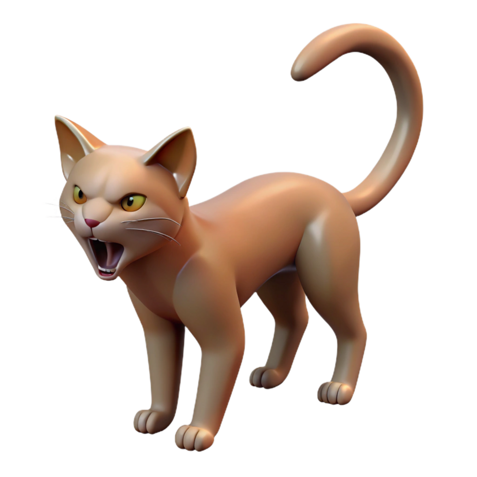 magnificent contemporary A hissing cat with arched back authentic png