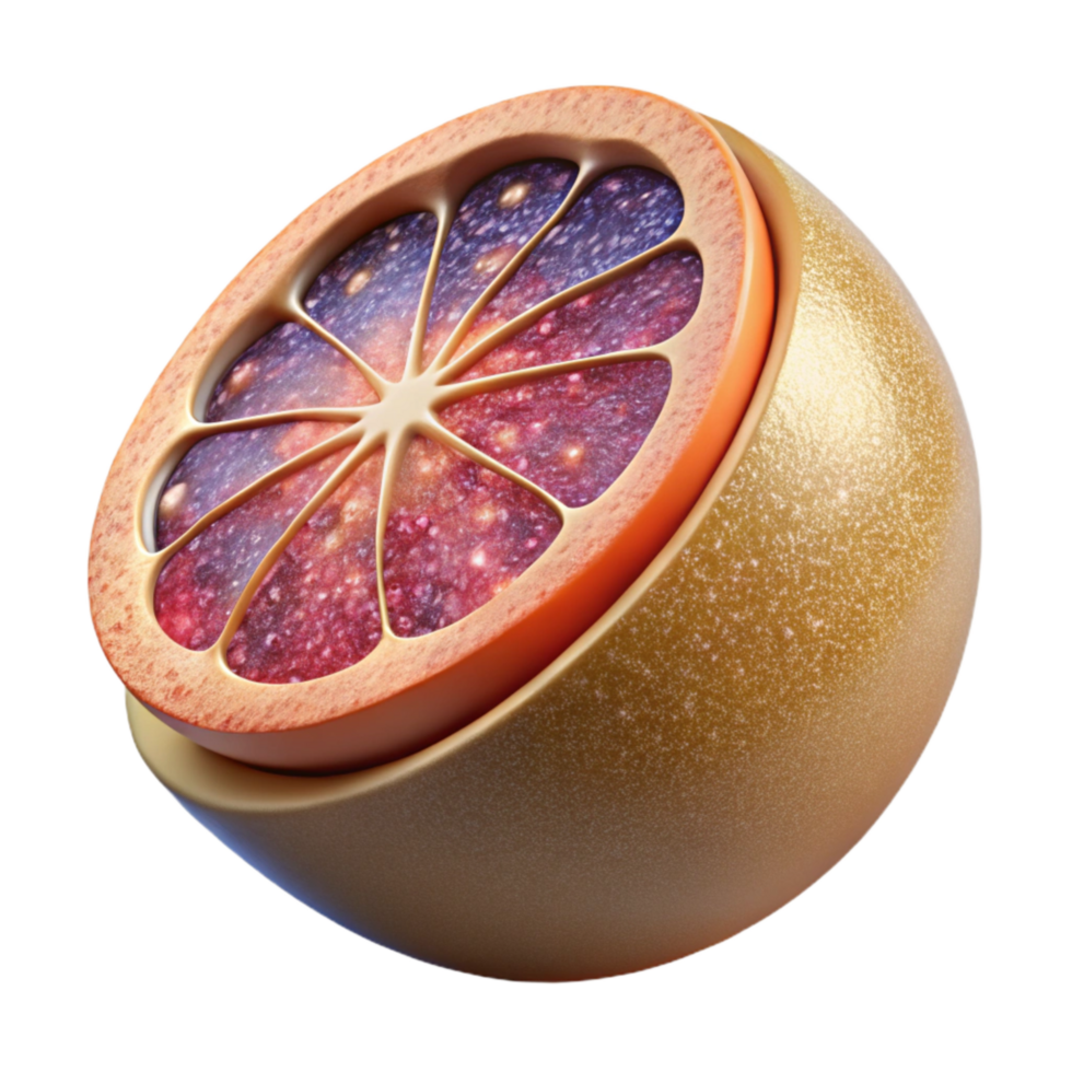 dramatic classic Single Grapefruit Half Cutout premium png